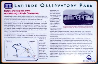 History and Purpose of the Gaithersburg Latitude Observatory Marker image. Click for full size.