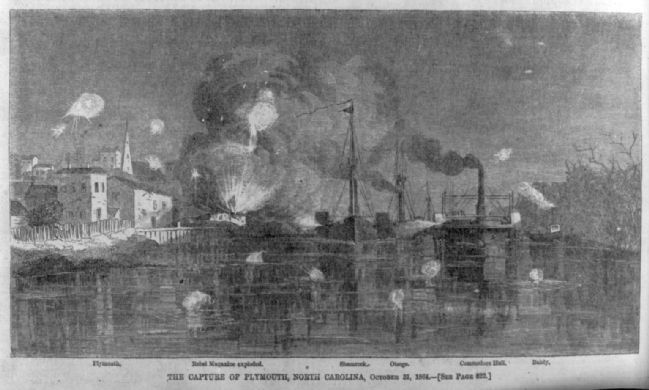 The capture of Plymouth, North Carolina, October 31, 1864 1864. image. Click for full size.
