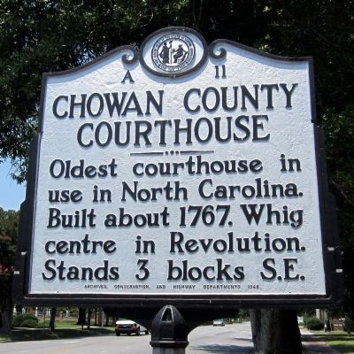 Chowan County Courthouse Marker image. Click for full size.