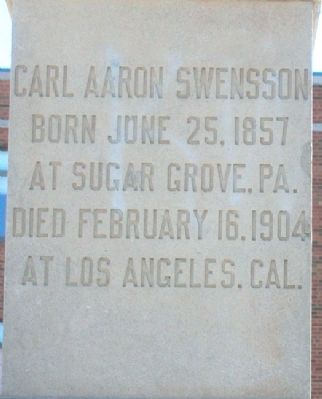 Carl Aaron Swensson Monument. Click for full size. Carl Aaron Swensson Monument image. Click for full size.
