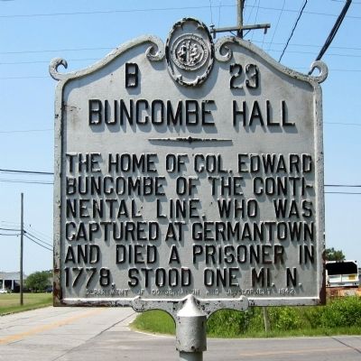 Buncombe Hall Marker image. Click for full size.