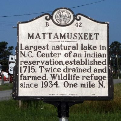 Mattamuskeet Marker. Click for full size. Mattamuskeet Marker image. Click for full size.