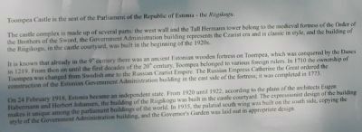 <i>Toompea Loss</i> Marker - close-up of English text. Click for full size. <i>Toompea Loss</i> Marker - close-up of English text image. Click for full size.