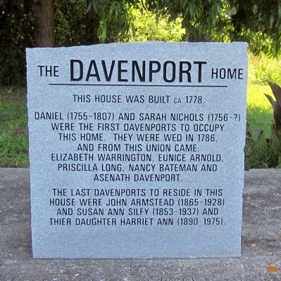 The Davenport Home Marker image. Click for full size.