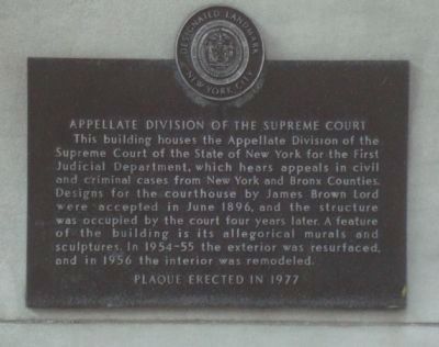 Appellate Division of the Supreme Court Marker image. Click for full size.