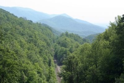 Swannanoa Gap with todays railroad line image. Click for full size.