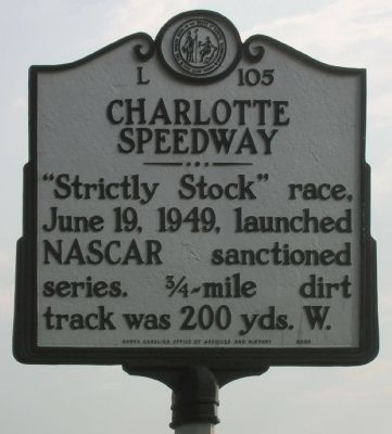 Charlotte Speedway Marker image. Click for full size.