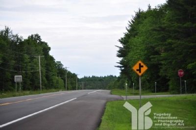 NYS Rte 3 facing west from marker's rest area image. Click for full size.