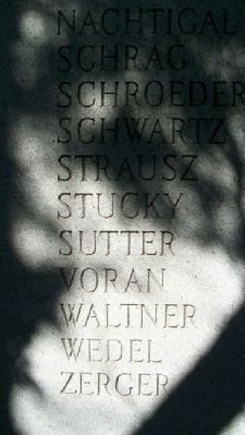 Swiss Mennonite Family Names on Congregation Marker image. Click for full size.