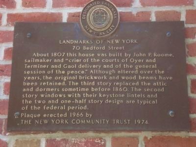70 Bedford Street Marker. Click for full size. 70 Bedford Street Marker image. Click for full size.
