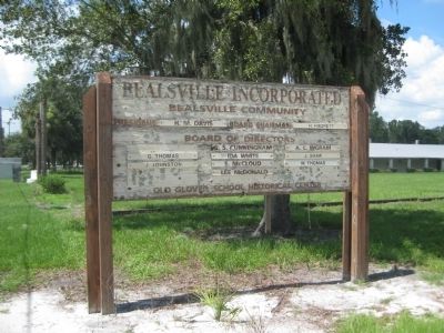 Sign for Bealsville Incorporated and "Old Glover School Historical Center" image. Click for full size.