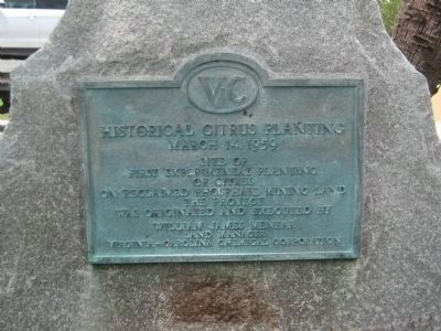 Historical Citrus Planting Marker. Click for full size. Historical Citrus Planting Marker image. Click for full size.