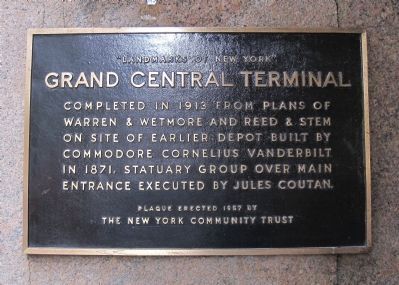 Grand Central Terminal Marker. Click for full size. Grand Central Terminal Marker image. Click for full size.