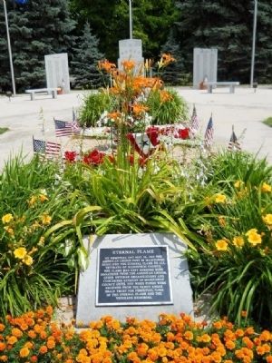 Manitowoc County Veterans Memorial Park Eternal Flame Marker image. Click for full size.