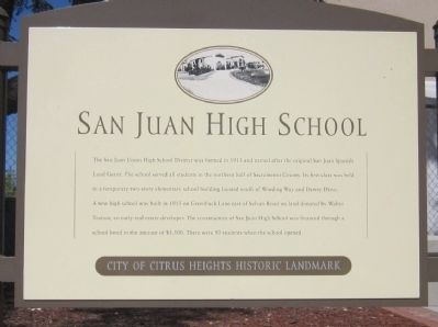 San Juan High School Marker image. Click for full size.