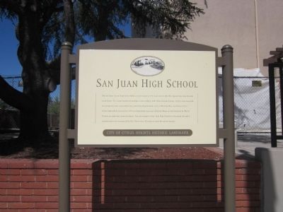 San Juan High School Marker image. Click for full size.