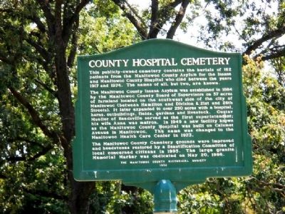 County Hospital Cemetery Marker image. Click for full size.