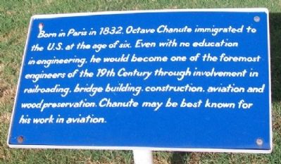Octave Chanute: Engineer Marker image. Click for full size.