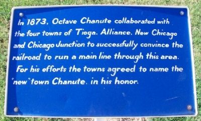 Octave Chanute and the Founding of the Town of Chanute Marker image. Click for full size.