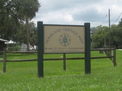 Sign for Homeland Heritage Park. Click for full size. Sign for Homeland Heritage Park image. Click for full size.