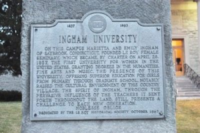 Ingham University Marker image. Click for full size.