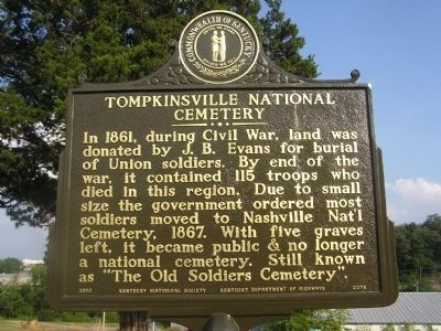 Tompkinsville National Cemetery Marker. Click for full size. Tompkinsville National Cemetery Marker image. Click for full size.
