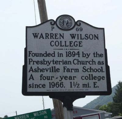 Warren Wilson College Marker image. Click for full size.