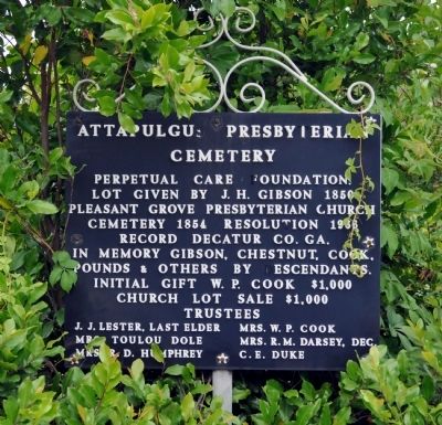 Attapulgus Presbyterian Cemetery Marker image. Click for full size.