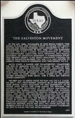 The Galveston Movement Marker image. Click for full size.