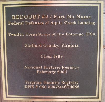 Redoubt No. 2 / Fort No Name Marker image. Click for full size.