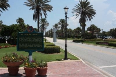 St. Johns County Marker side seen looking south along Ponte Vedra Blvd. image. Click for full size.