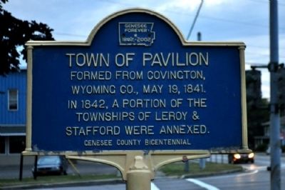 Town of Pavilion Marker image. Click for full size.