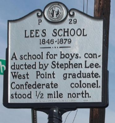 Lee's School Marker. Click for full size. Lee's School Marker image. Click for full size.