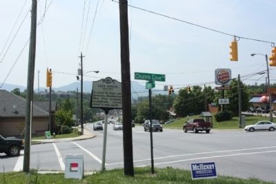 Lee's School Marker at the Tunnel Road (U.S. 70 / 74) and Chunn's Cove Road intersection image. Click for full size.