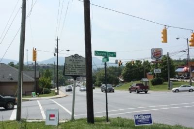 Lee's School Marker at the Tunnel Road (U.S. 70 / 74) and Chunn's Cove Road intersection. Click for full size. Lee's School Marker at the Tunnel Road (U.S. 70 / 74) and Chunn's Cove Road intersection image. Click for full size.