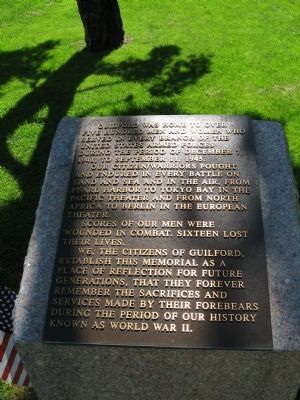 Guilford World War II Monument image. Click for full size.