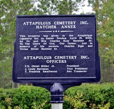 Attapulgus Cemetery Inc. Marker. Click for full size. Attapulgus Cemetery Inc. Marker image. Click for full size.