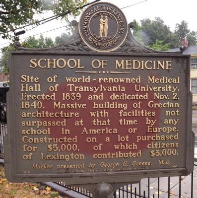 School Of Medicine Marker (obverse) image. Click for full size.