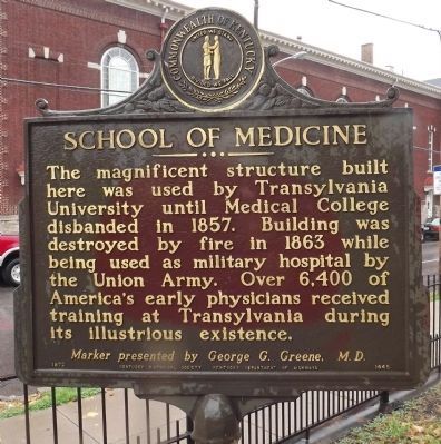 School Of Medicine Marker (reverse) image. Click for full size.