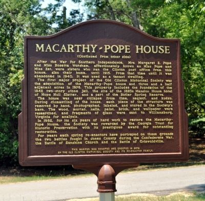 Macarthy~Pope House Marker, Side 2. Click for full size. Macarthy~Pope House Marker, Side 2 image. Click for full size.