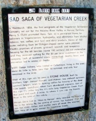 Sad Saga of Vegetarian Creek Marker image. Click for full size.