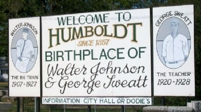George Sweatt and Walter Johnson Marker image. Click for full size.