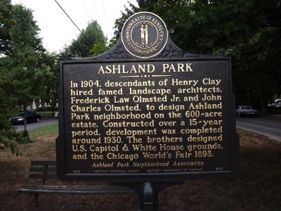 Ashland Park Marker. Click for full size. Ashland Park Marker image. Click for full size.