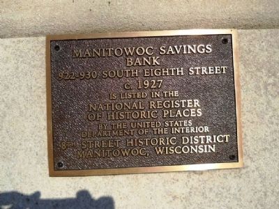 Manitowoc Savings Bank Marker image. Click for full size.