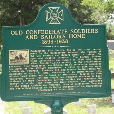 Old Confederate Soldiers and Sailors Home 1893-1938 Marker image. Click for full size.