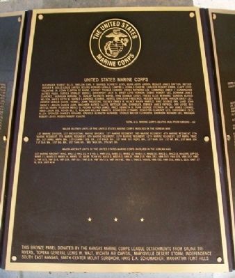 Kansas Korean War Memorial USMC KIA Marker. Click for full size. Kansas Korean War Memorial USMC KIA Marker image. Click for full size.