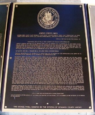 Kansas Korean War Memorial US Navy KIA Marker. Click for full size. Kansas Korean War Memorial US Navy KIA Marker image. Click for full size.