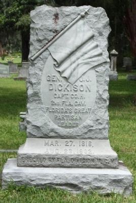 J.J. Dickison Gravestone, Evergreen Cemetery, Jacksonville, Florida image. Click for full size.