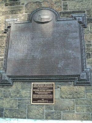 “The Reformed Protestant Dutch Church of the Town of Kingston in Ulster County” Marker image. Click for full size.