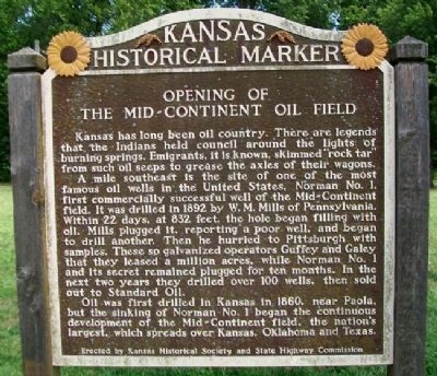 Opening of the Mid-Continent Oil Field Marker image. Click for full size.